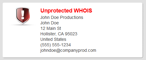 Tên miền chưa đăng ký dịch vụ Whois Protect