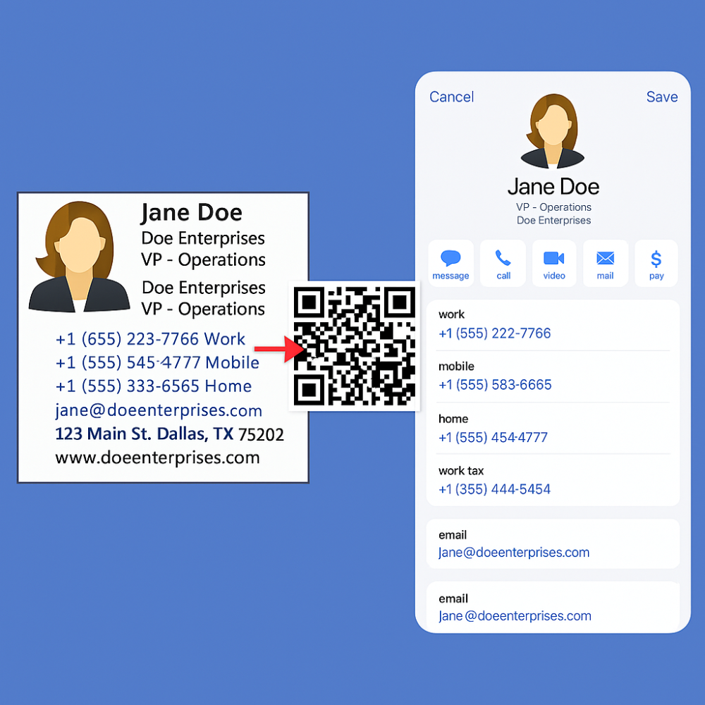 VCard - Tạo QR - Lưu trữ thông tin